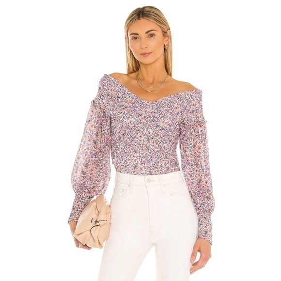 BB Dakota x Steve Madden Top Smock Factor Blue Pink XS NWT - Picture 1 of 8